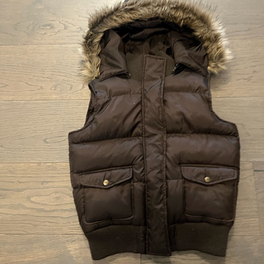 Siblings girls brown vest sz large (12/14) EUC